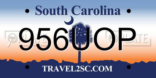 956UOP South Carolina License Plate