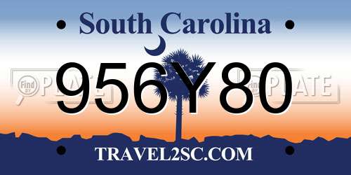 956Y80 South Carolina License Plate