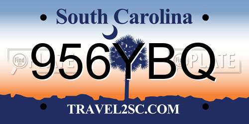 956YBQ South Carolina License Plate