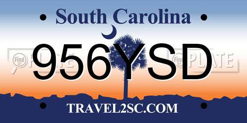 956YSD South Carolina License Plate