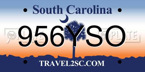 956YSO South Carolina License Plate