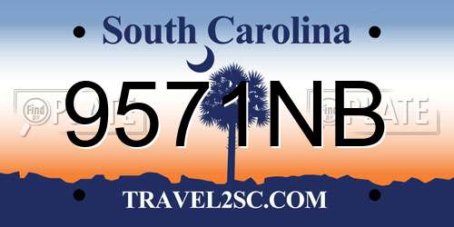 9571NB South Carolina License Plate