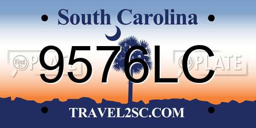 9576LC South Carolina License Plate