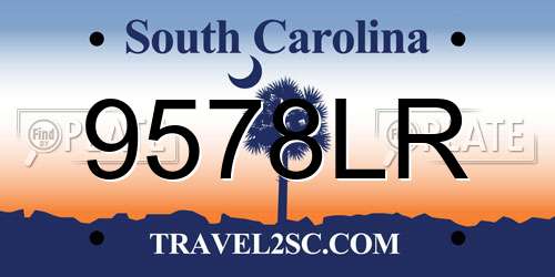 9578LR South Carolina License Plate