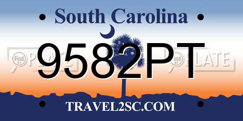 9582PT South Carolina License Plate