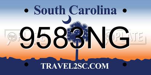 9583NG South Carolina License Plate