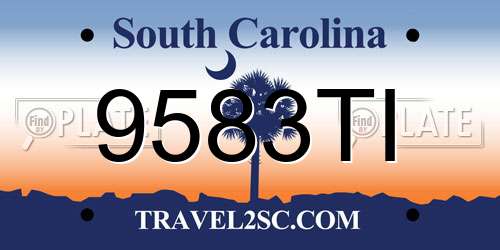 9583TI South Carolina License Plate