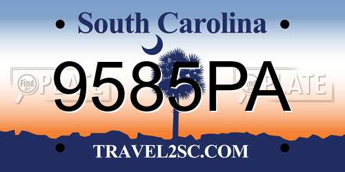 9585PA South Carolina License Plate