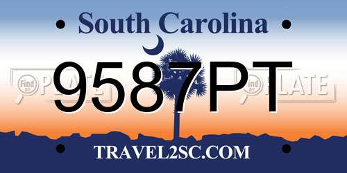 9587PT South Carolina License Plate