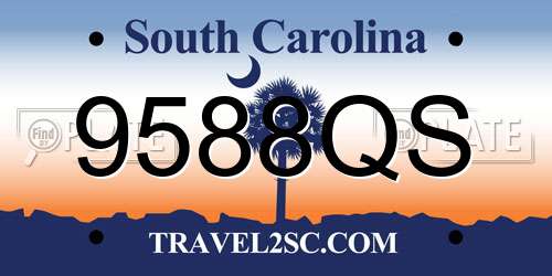 9588QS South Carolina License Plate