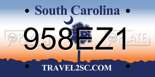 958EZ1 South Carolina License Plate