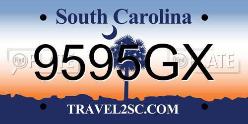 9595GX South Carolina License Plate