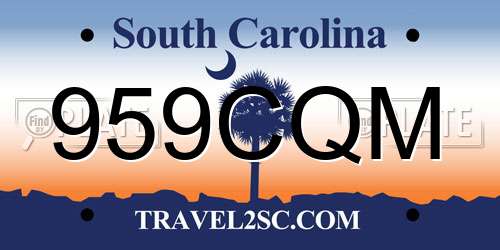 959CQM South Carolina License Plate