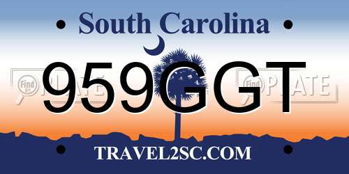 959GGT South Carolina License Plate