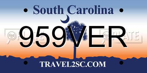 959VER South Carolina License Plate
