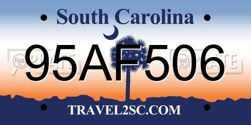 95AF506 South Carolina License Plate