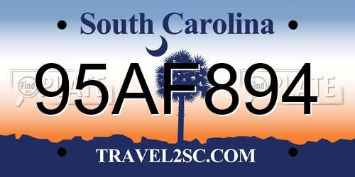 95AF894 South Carolina License Plate