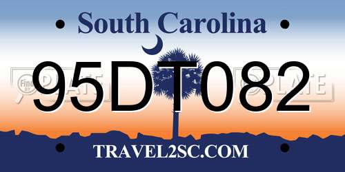95DT082 South Carolina License Plate