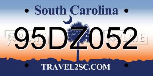 95DZ052 South Carolina License Plate