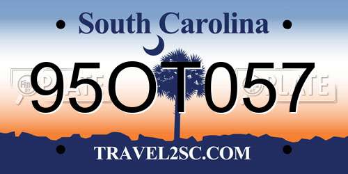 95OT057 South Carolina License Plate