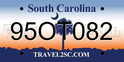 95OT082 South Carolina License Plate