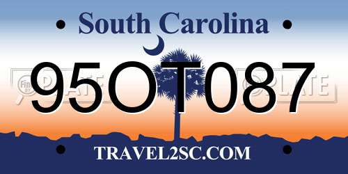 95OT087 South Carolina License Plate