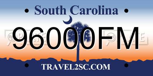 96000FM South Carolina License Plate