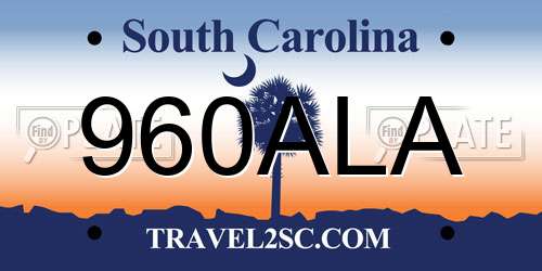 960ALA South Carolina License Plate