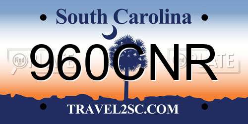 960CNR South Carolina License Plate