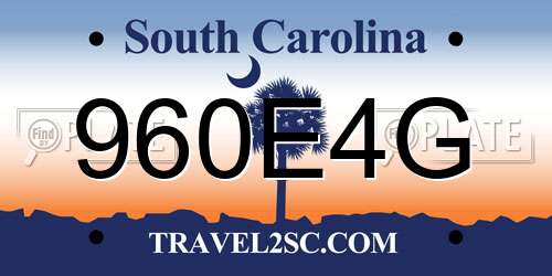 960E4G South Carolina License Plate