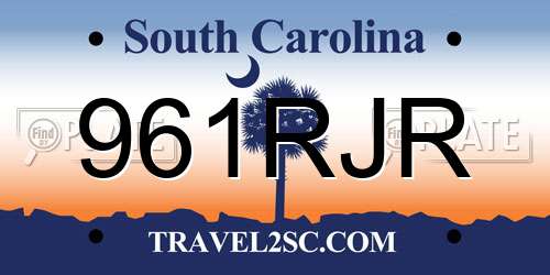 961RJR South Carolina License Plate