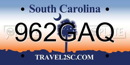 962GAQ South Carolina License Plate
