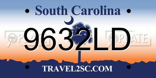 9632LD South Carolina License Plate