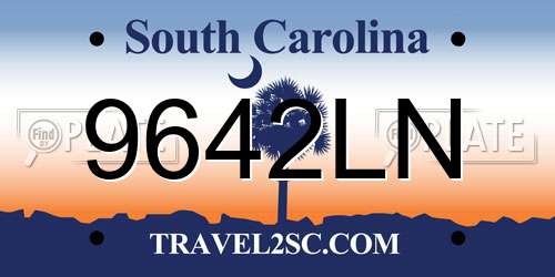 9642LN South Carolina License Plate