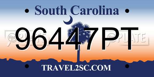 96447PT South Carolina License Plate