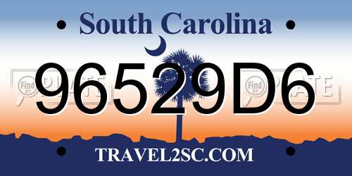 96529D6 South Carolina License Plate