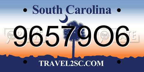 96579O6 South Carolina License Plate