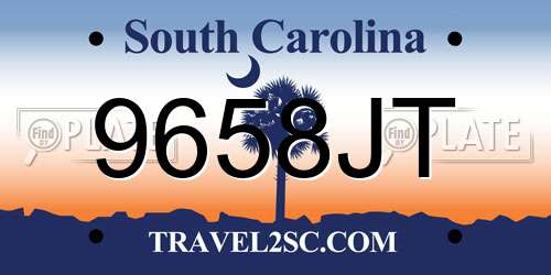 9658JT South Carolina License Plate