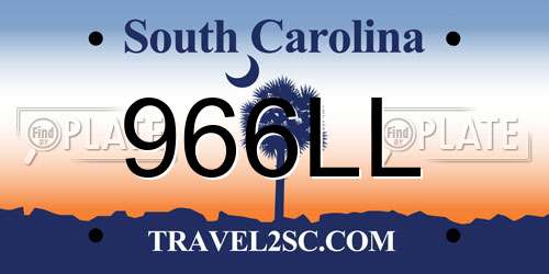 966LL South Carolina License Plate