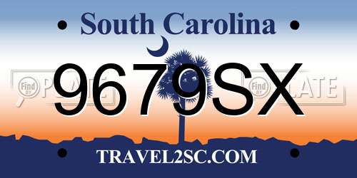 9679SX South Carolina License Plate