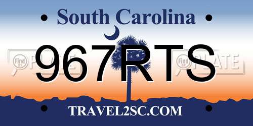 967RTS South Carolina License Plate