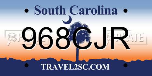968CJR South Carolina License Plate