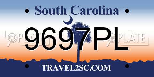 9697PL South Carolina License Plate