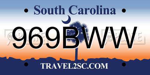 969BWW South Carolina License Plate