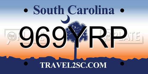 969YRP South Carolina License Plate