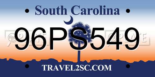 96PS549 South Carolina License Plate