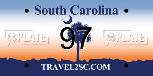 97 South Carolina License Plate