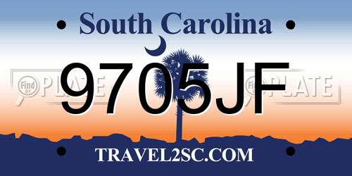 9705JF South Carolina License Plate