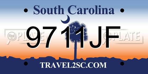 9711JF South Carolina License Plate