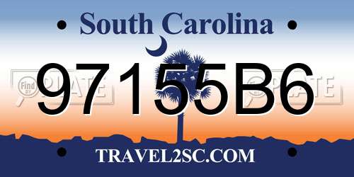 97155B6 South Carolina License Plate